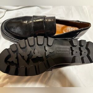 Black patent loafers, size 8.5, new without box